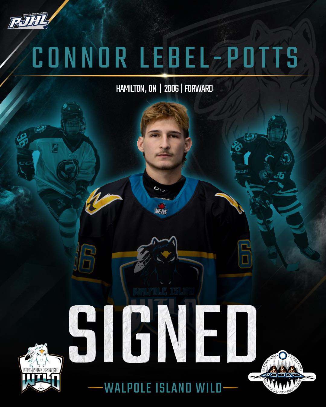 The Walpole Island Wild are proud to announce the signing of Connor Lebel-Potts!

The 2006-born forward from Hamilton, Ontario, joins the Wild after spending the past two seasons with the St. George Ravens of the GMHL and Victus Academy.

A hard-working forward with a strong eye for the faceoff dot, Connor brings experience and a compete-first mentality to the Wild lineup.