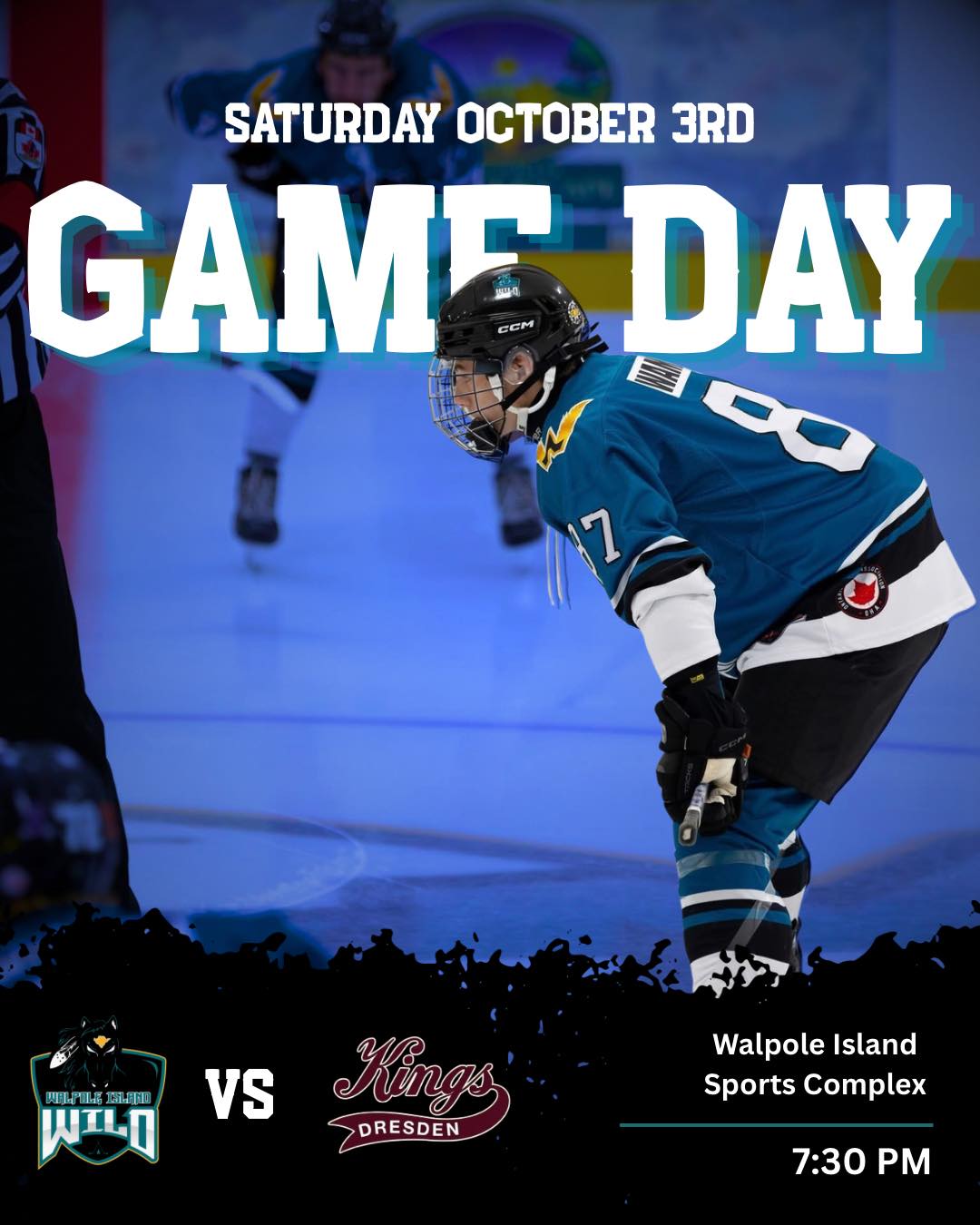 🚨HOME GAME!🚨

The Walpole Island Wild are hitting home ice for a game against the Dresden Kings this Saturday October 3rd!🏒

🗓️October 3rd 2026
🕑7:30PM
🆚Dresden Kings
📍Walpole Island Sports Complex

Bring the noise & Come cheer on your Walpole Island Wild!🐎

#walpolewild #letsgowild #pjhl #gameday