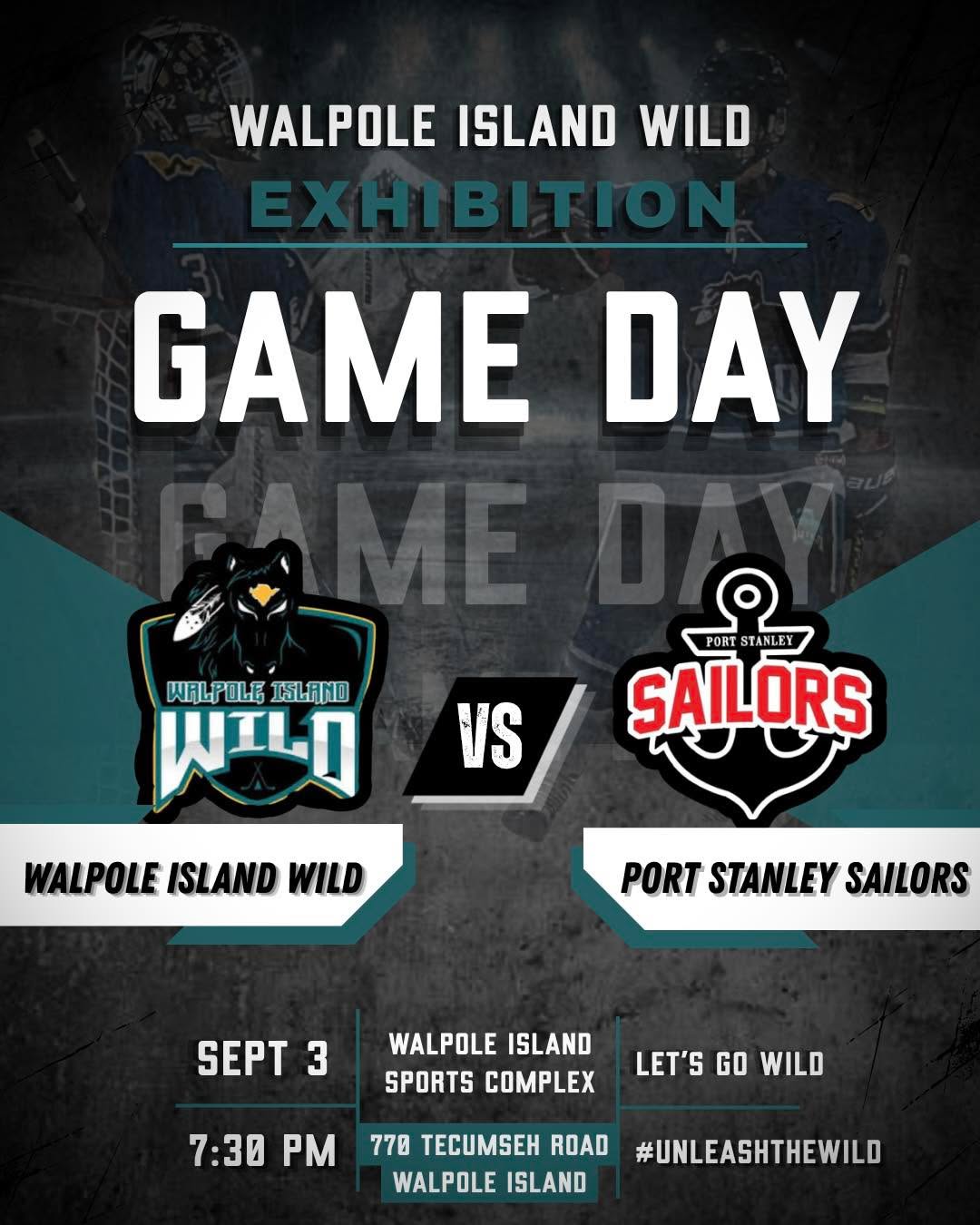 🚨GAME DAY! GAME DAY! GAME DAY!🚨

Come cheer on The Walpole Island Wild as they hit the ice for a Pre-Season exhibition game against the Port Stanley Sailors🐎

🗓️Thursday September 3rd 2026
🕑7:30 PM
📍Walpole Island Sports Complex 

See you next week! #unleasethewild#wildexhibition#PJHL#walpoleisland