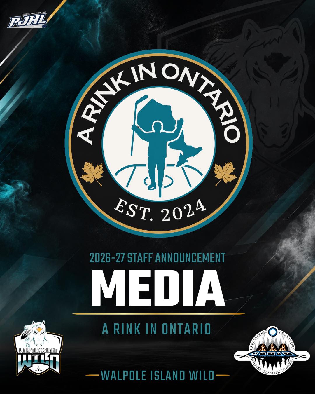 The Walpole Island Wild are excited to welcome A Rink in Ontario to the organization for the 2026–27 season as part of our media team.

BJ Klompstra of A Rink in Ontario will also be joining the Wild’s hockey-operations staff as Director of Scouting and Player Personnel.

Welcome to the Wild. 🐎